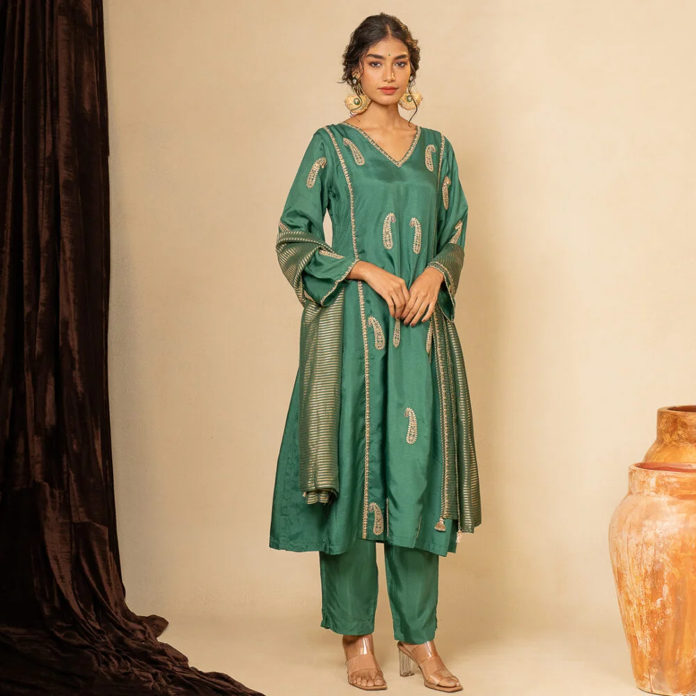 Teal Gulmohar Kurta Set
