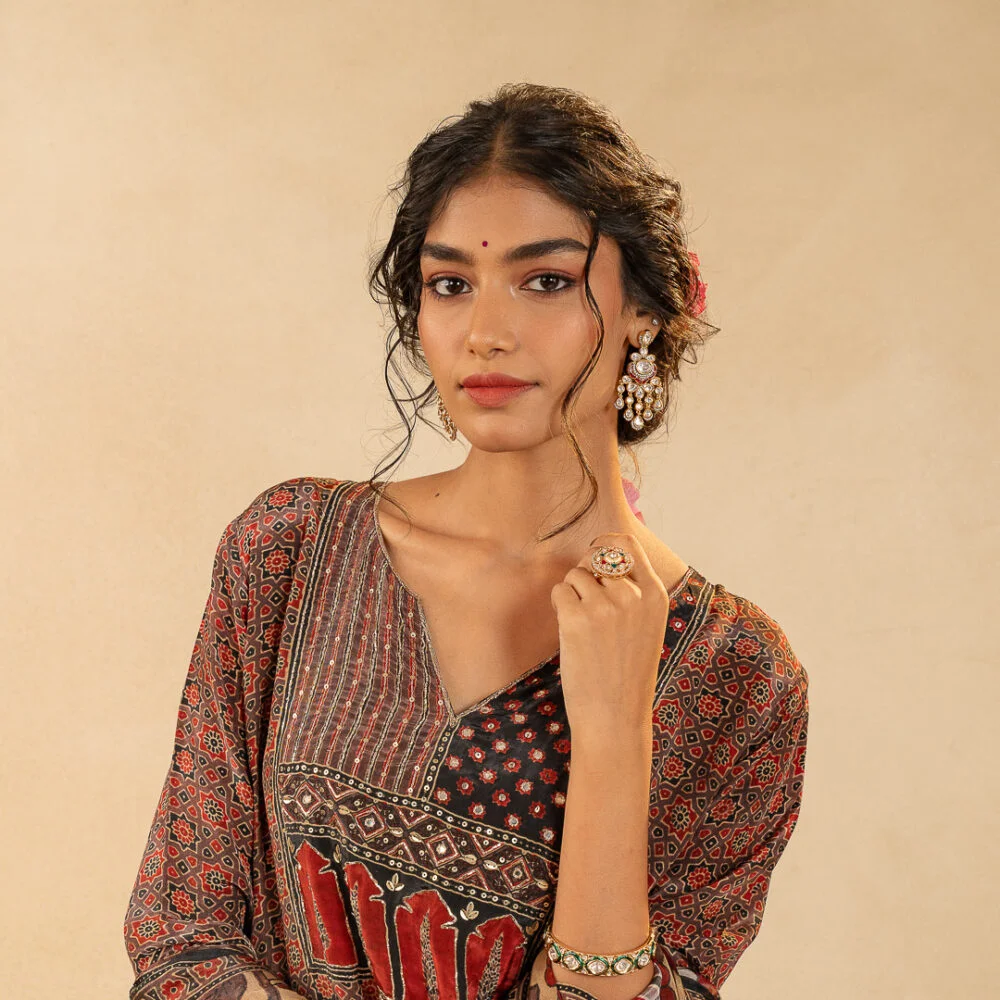 Rangrez Ajrakh Kurta Set