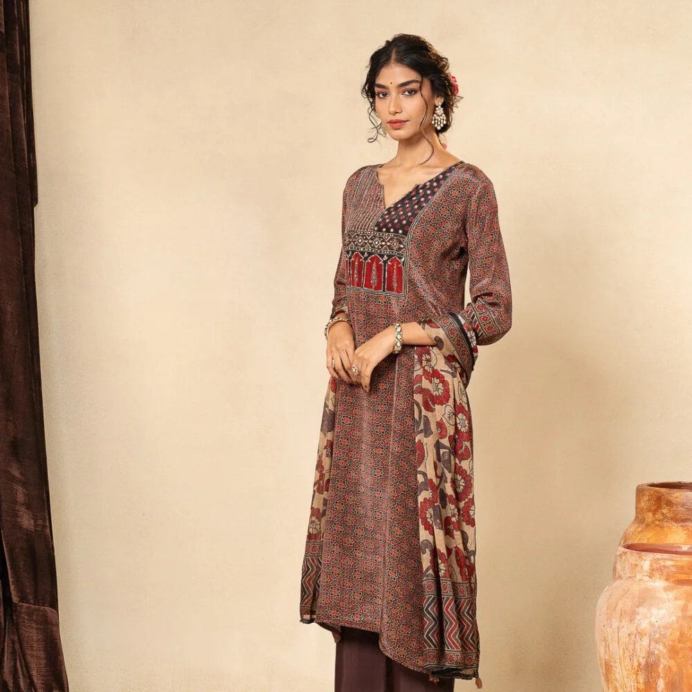 Rangrez Ajrakh Kurta Set
