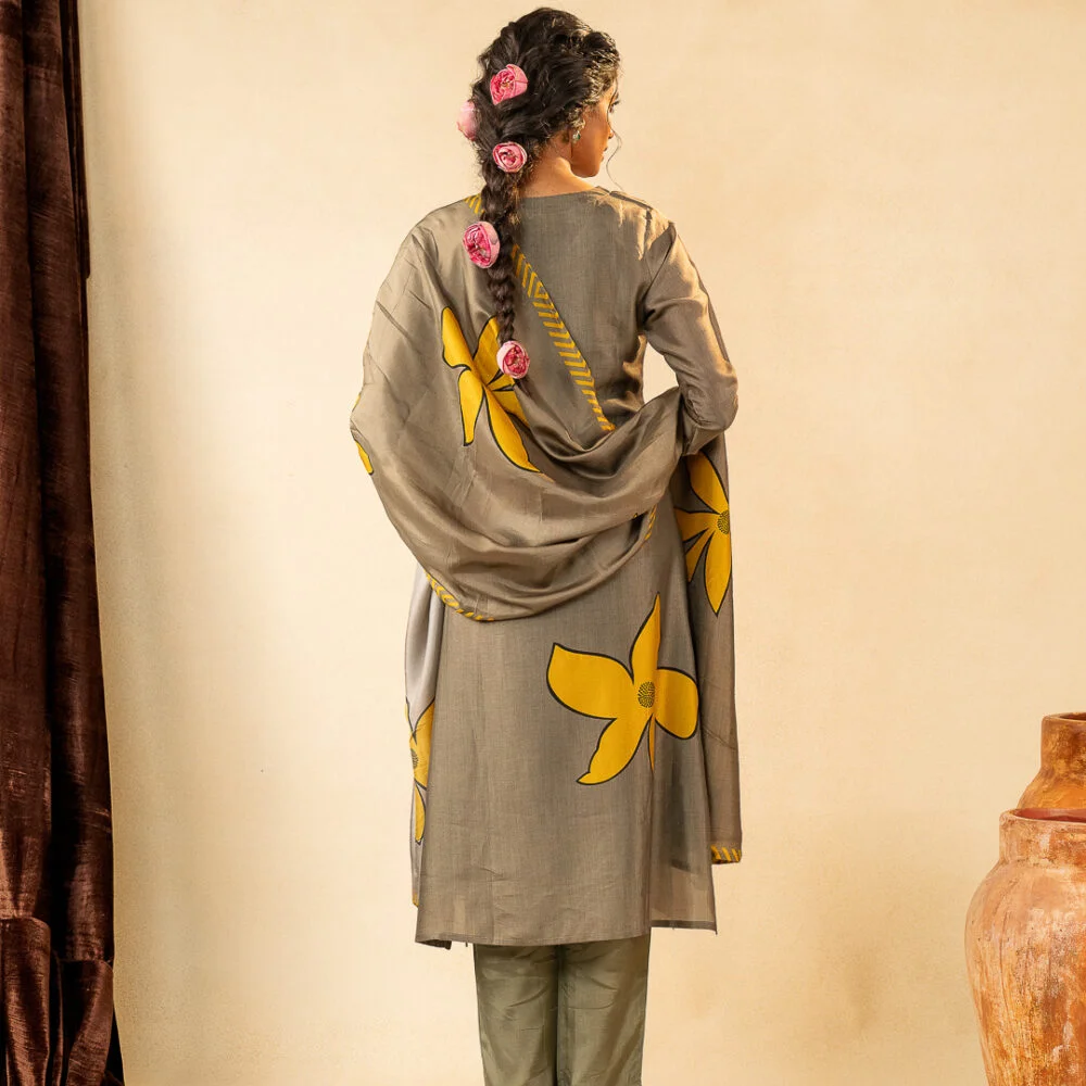 Olive Marigold Kurta Set