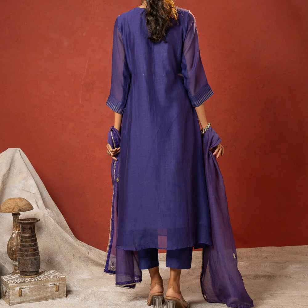 Purple French Knot Kurta Set