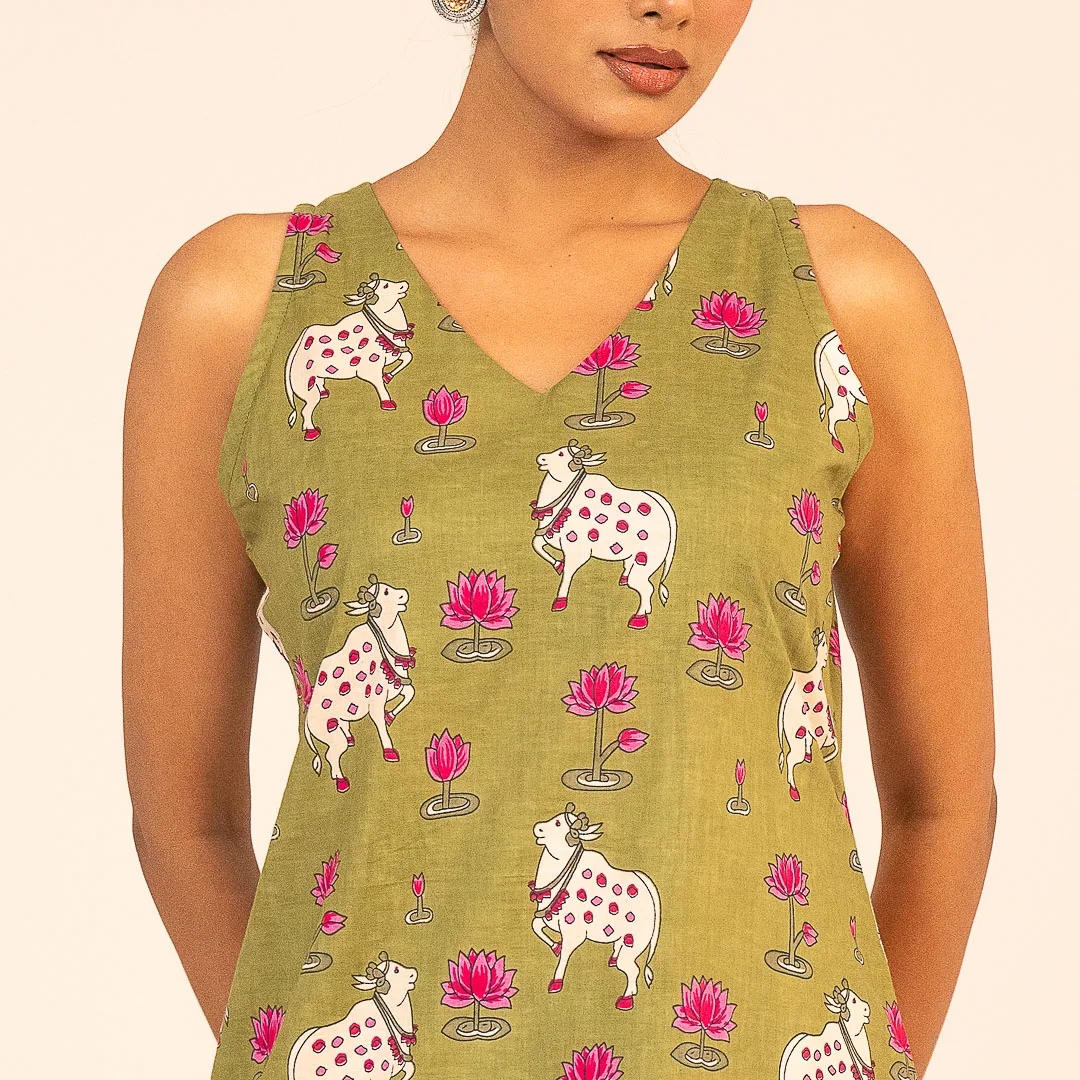 Dhenu sleeveless Kurta Set