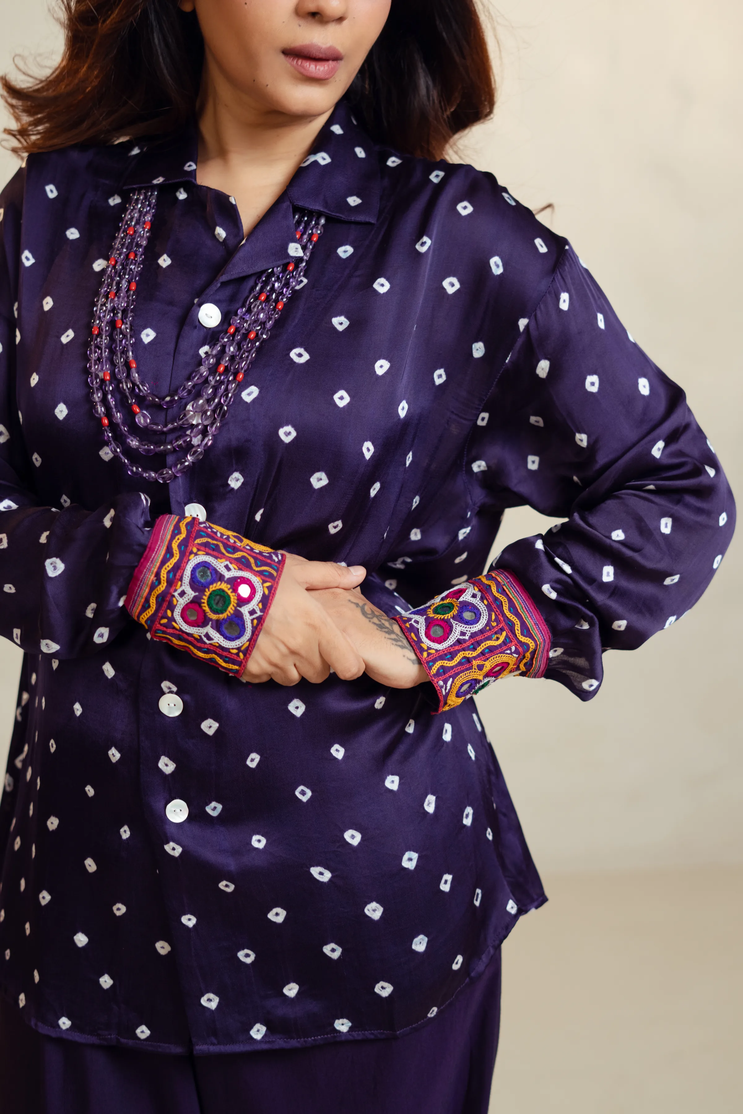 Ink Blue Bandhani Shirt