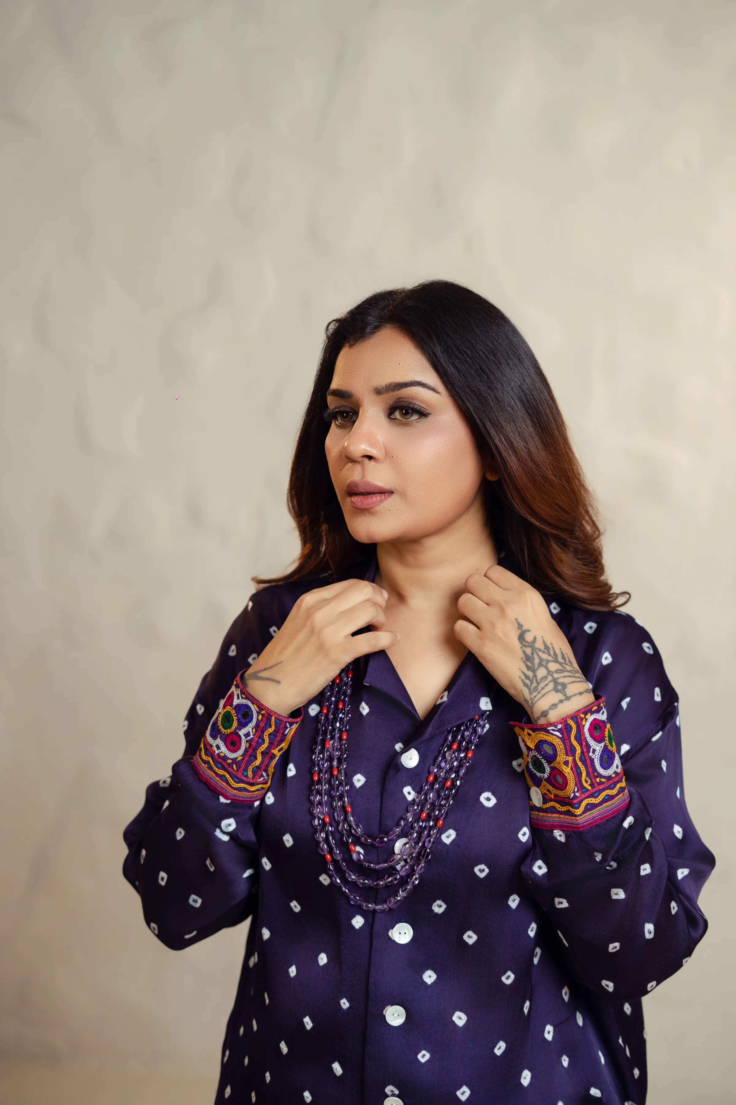 Ink Blue Bandhani Shirt