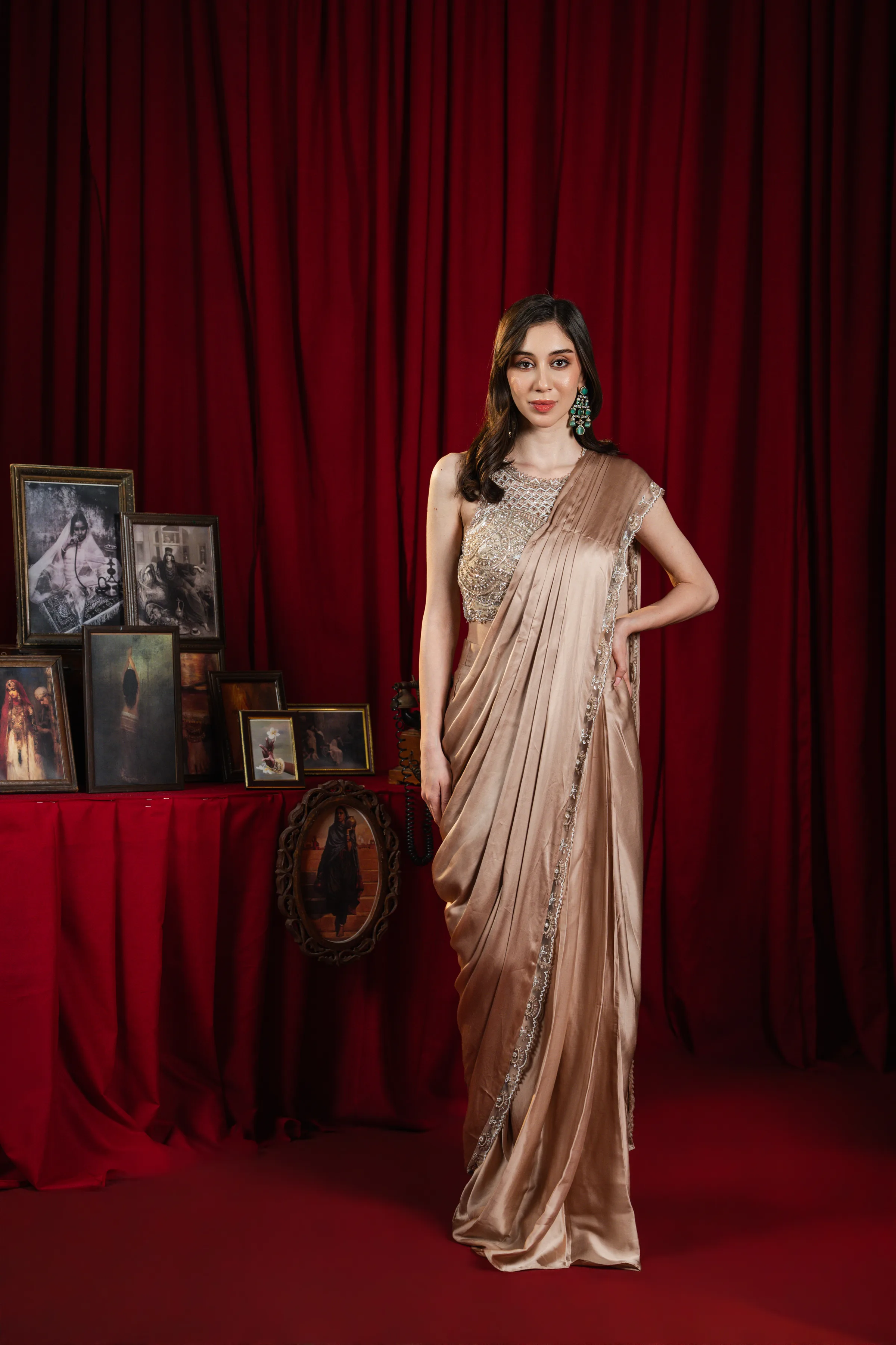 Blush Champagne Glow Saree