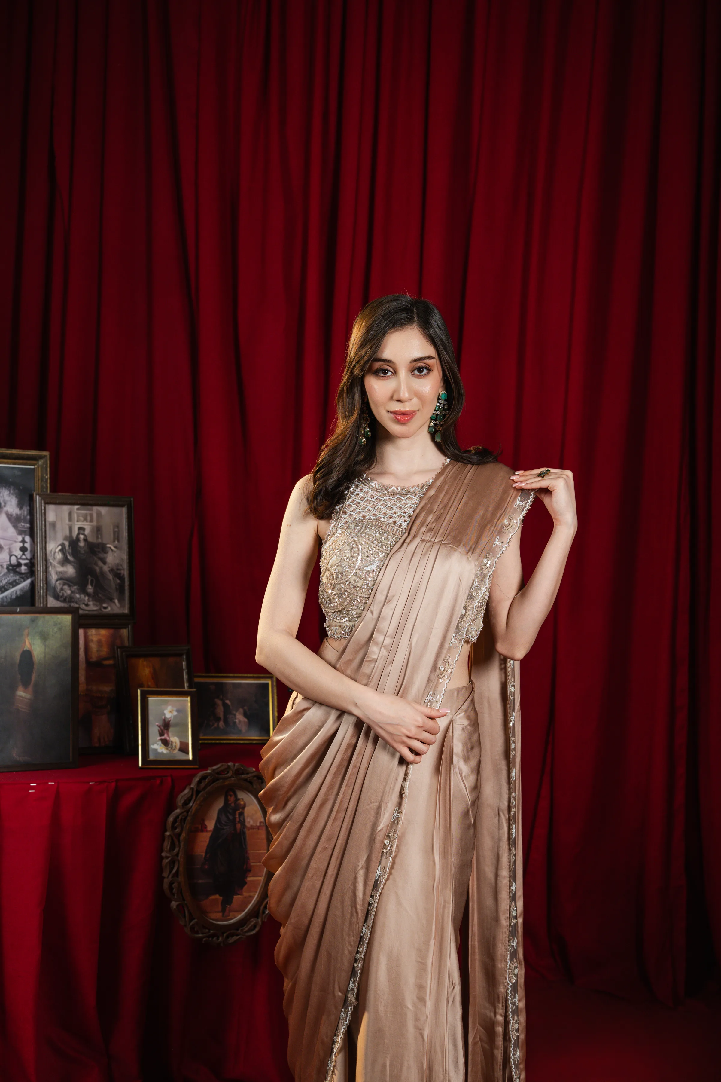 Blush Champagne Glow Saree