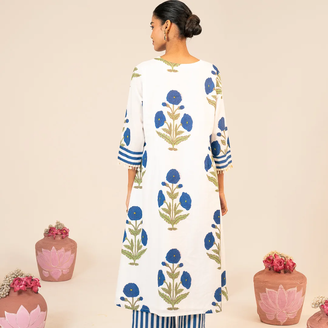 Indigo Floral Cotton Set
