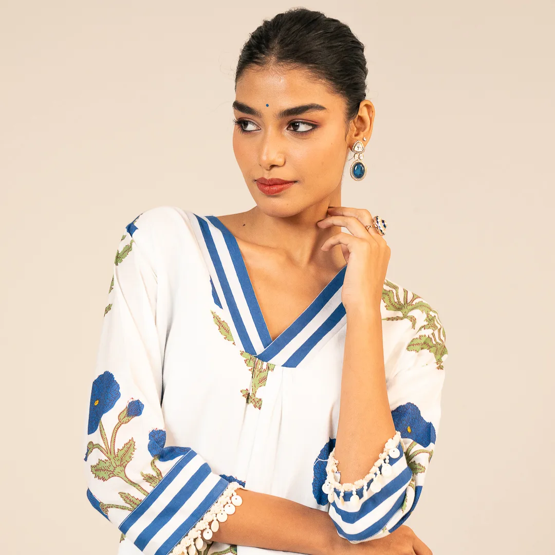 Indigo Floral Cotton Set