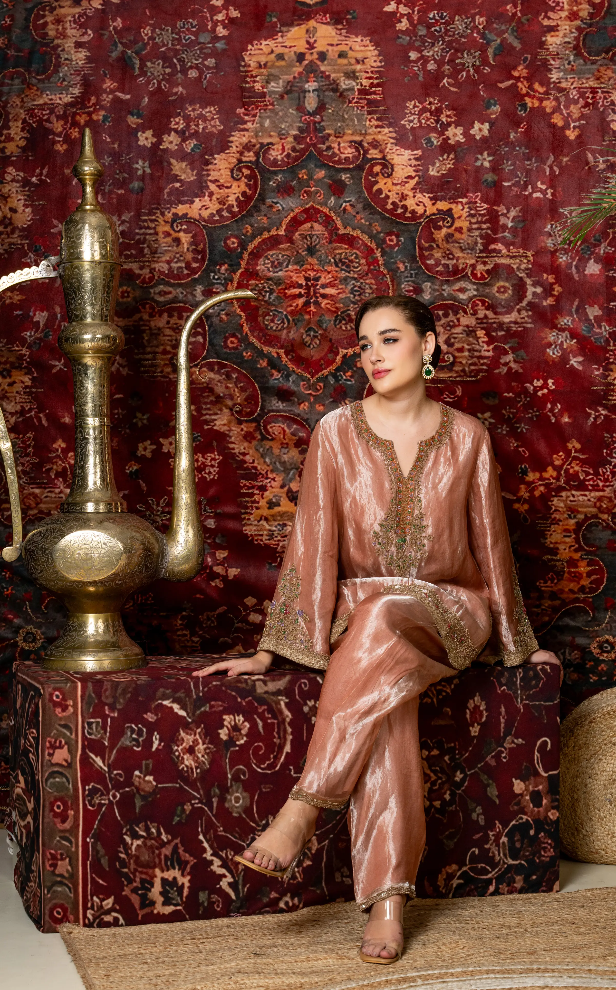Rose Whisper Kurta Set with Dupatta