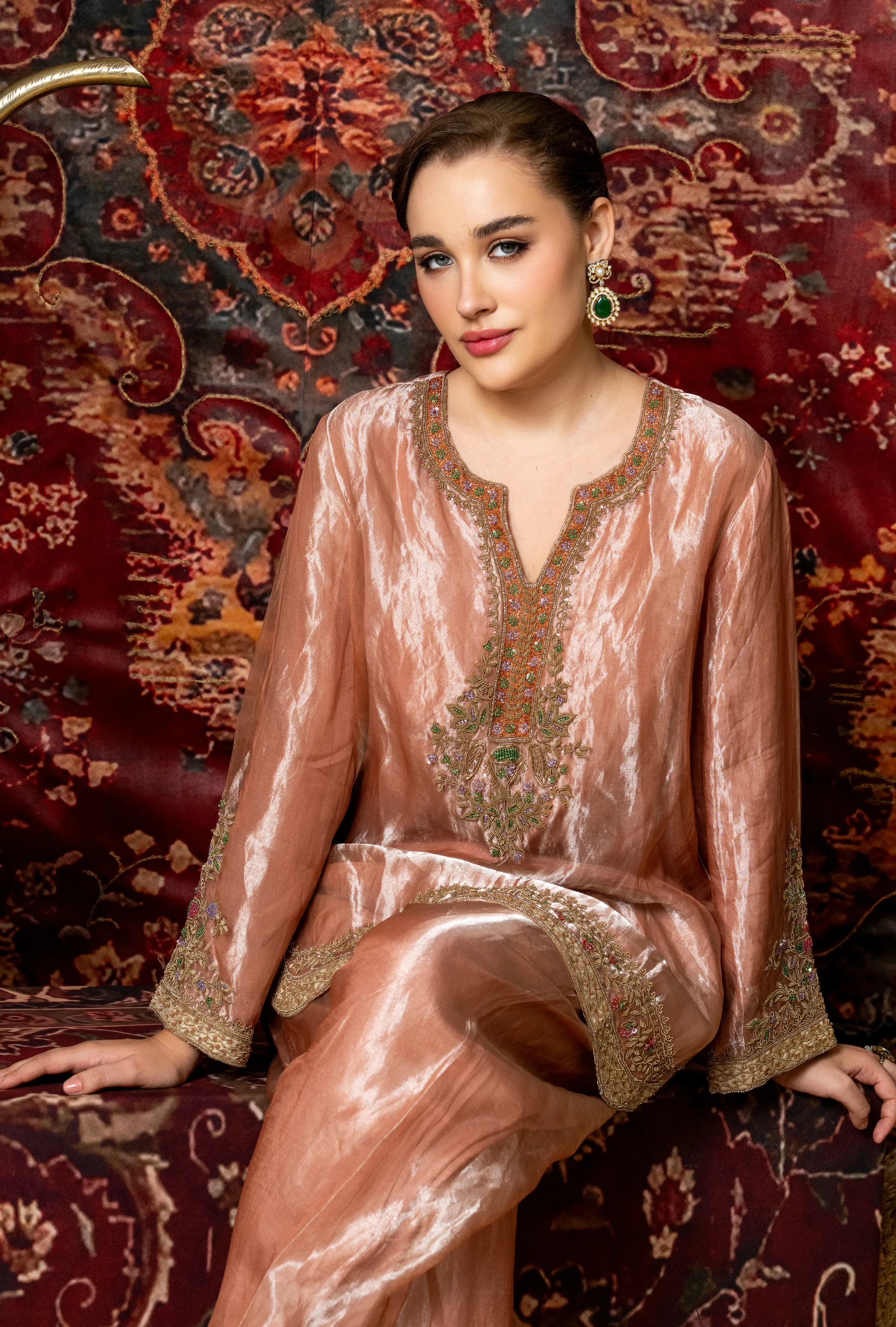 Rose Whisper Kurta Set with Dupatta