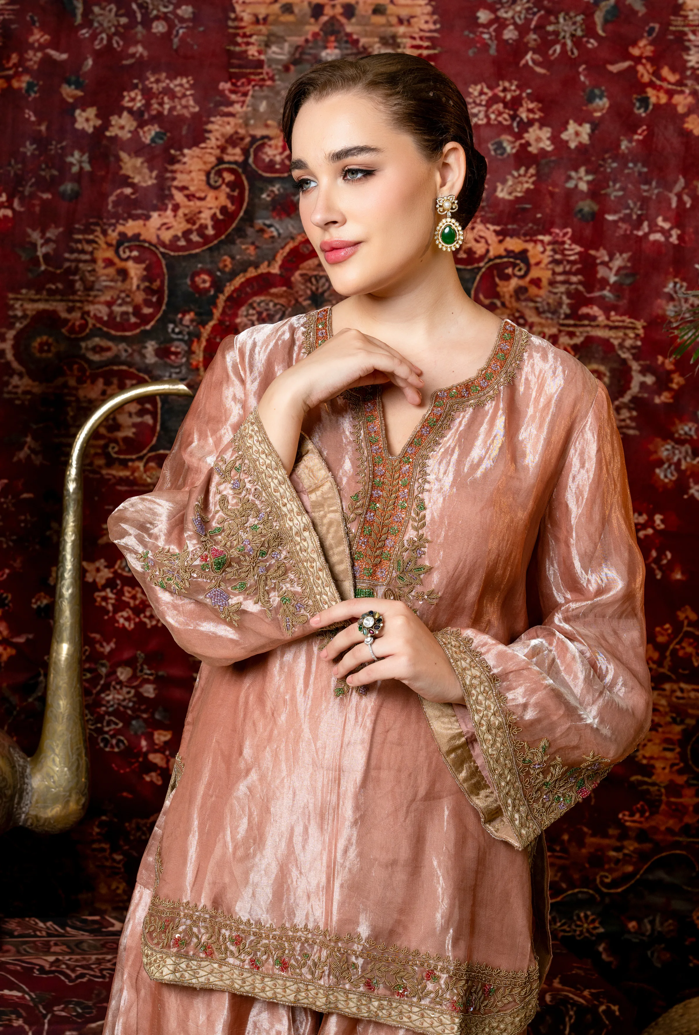 Rose Whisper Kurta Set with Dupatta
