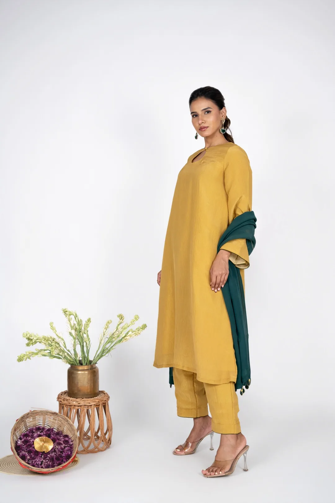 Meher Mustard Kurta Set With Dupatta