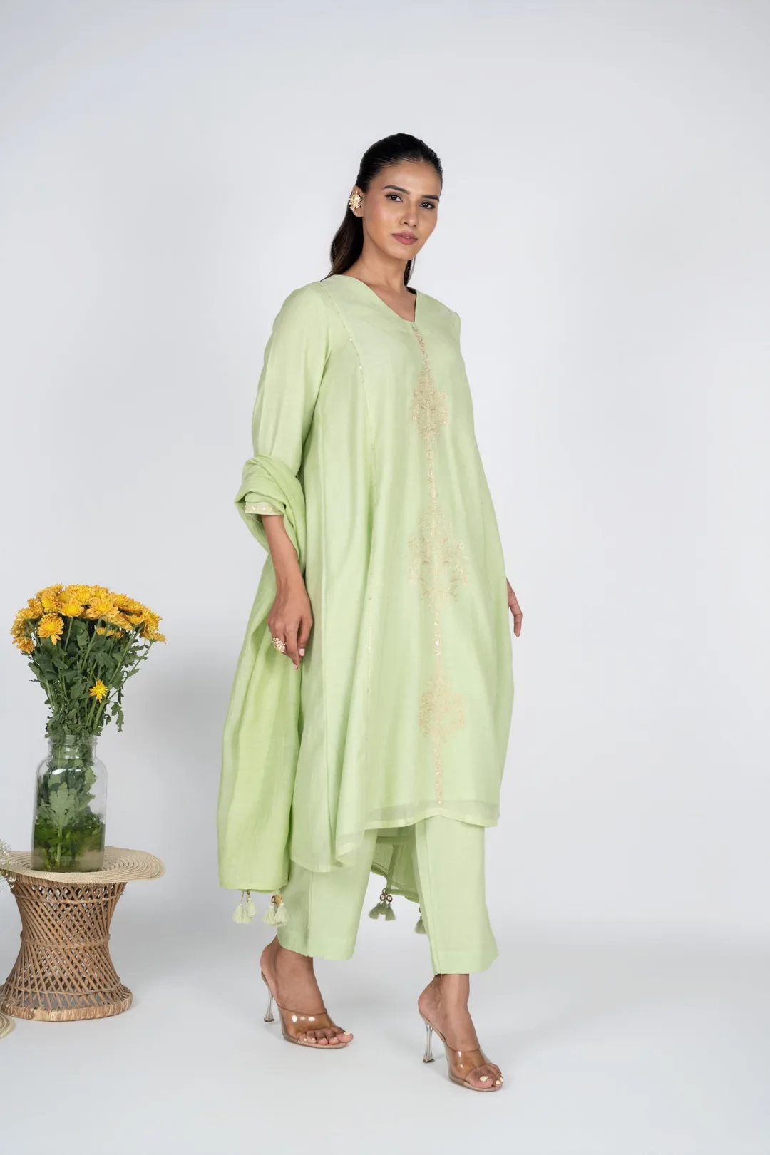 Svam Green Kurta Set with Dupatta