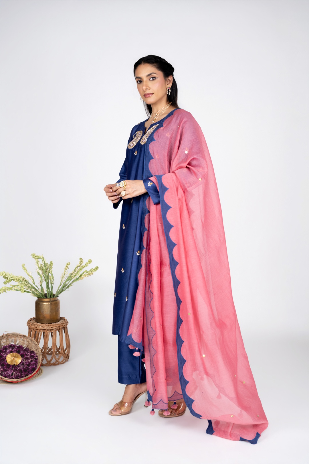 Eraya Blush Chanderi kurta set
