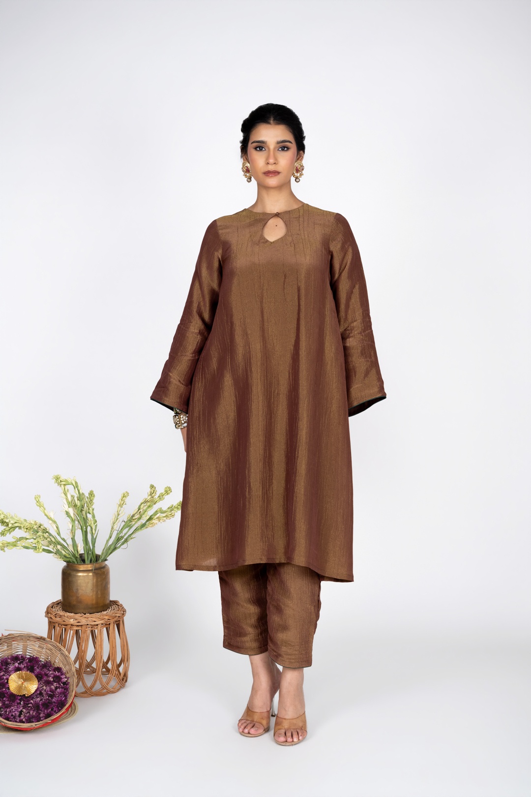 Zareen Bronze Kurta Set