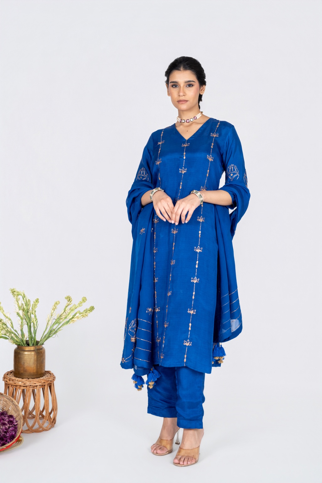 Naaree Blue Kurta set With dupatta