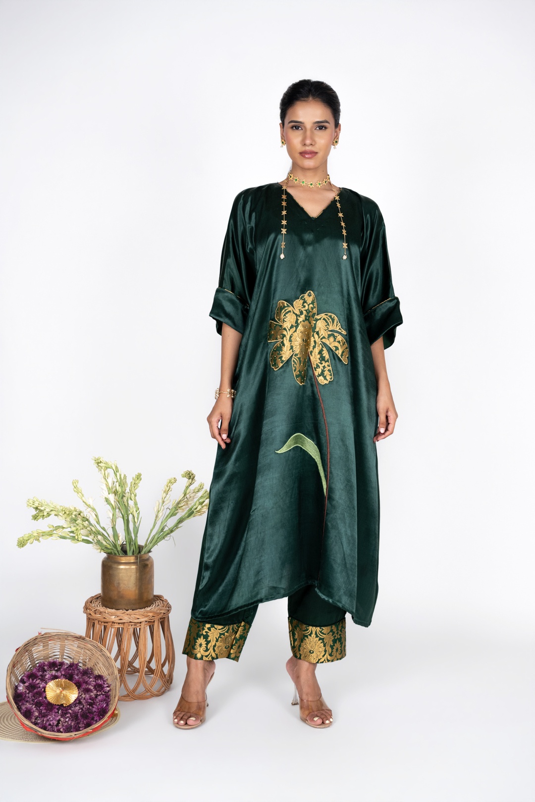 Dahlia Green Kaftan