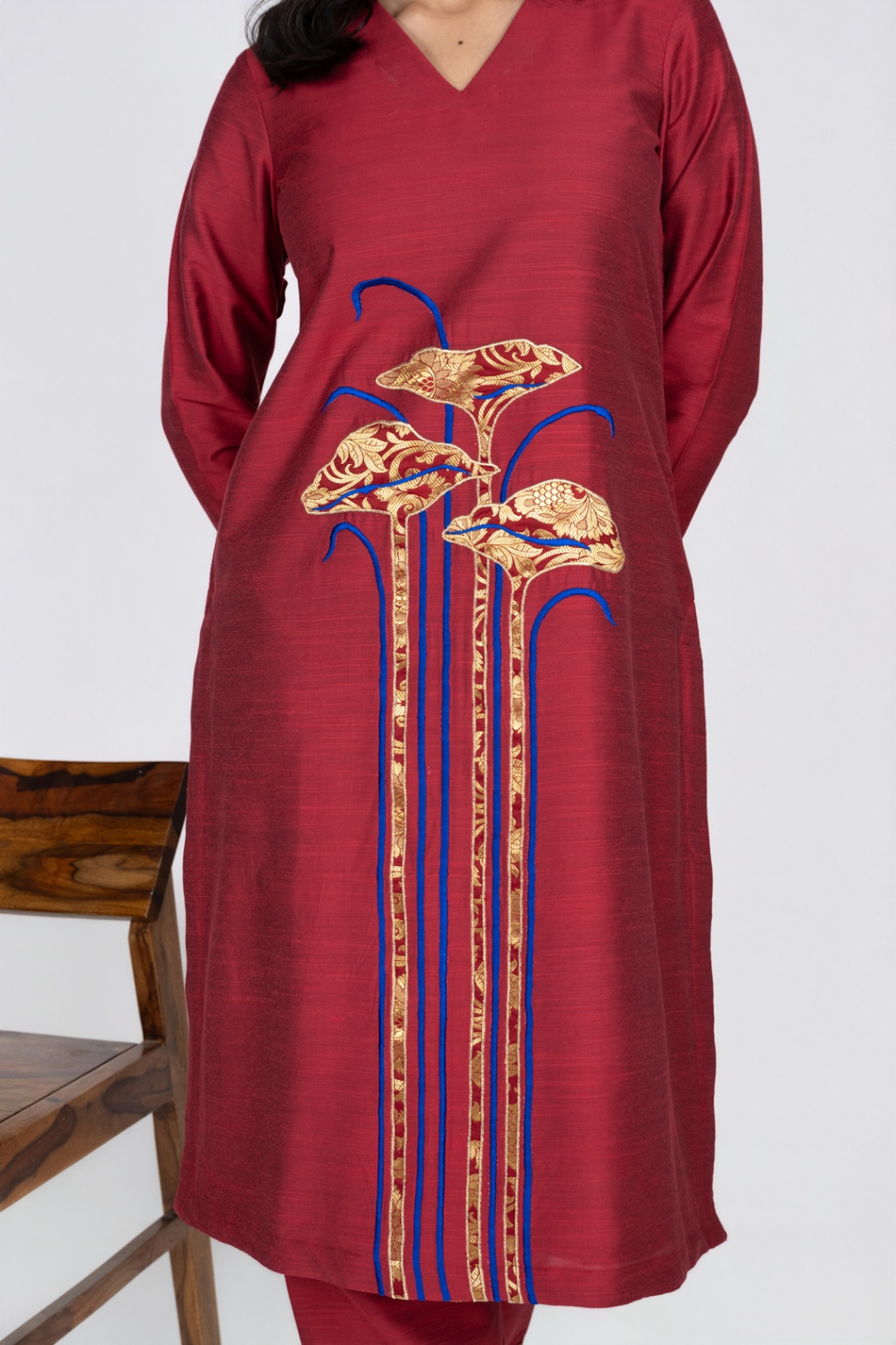 Marron Botanica Kurta Set