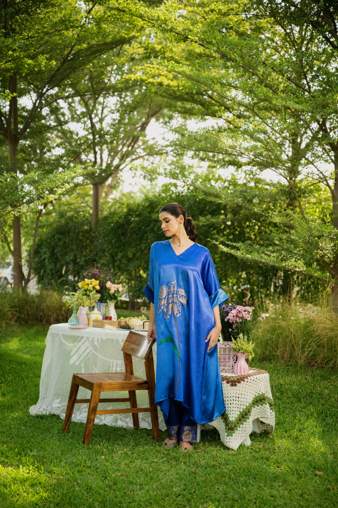 Solace Blue Kaftan Set